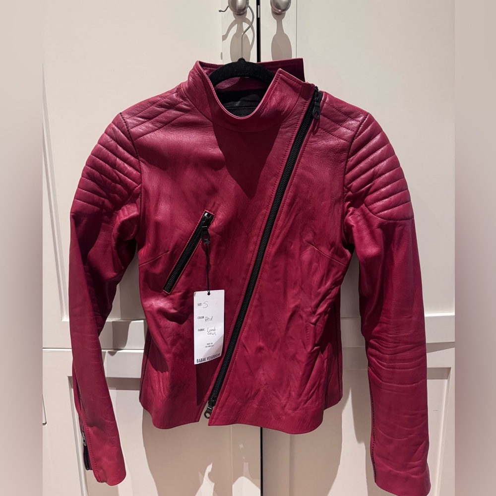 Women's Red Leather Jacket